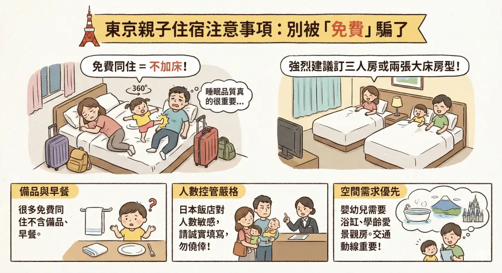 東京親子住宿注意事項:別只看到免費!